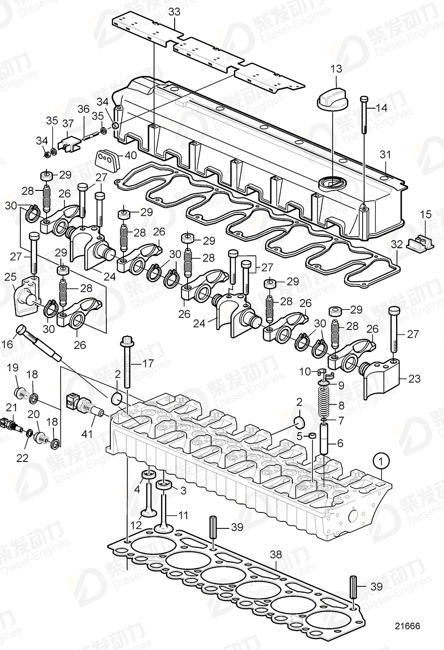 VOLVO Cylinder Head 3803664 Drawing VOLVO Cylinder Head 3803664 Drawing